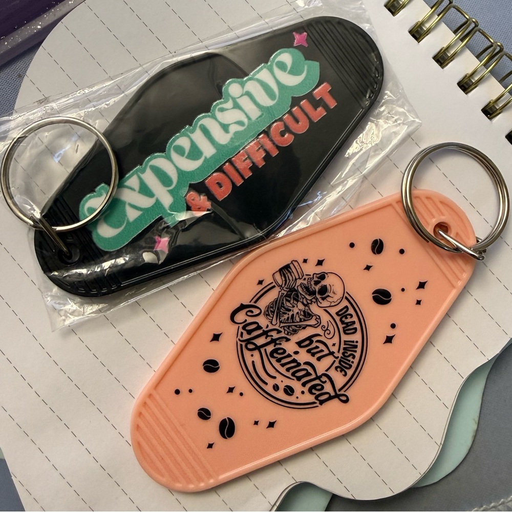 Black and Pink Keychains Set
